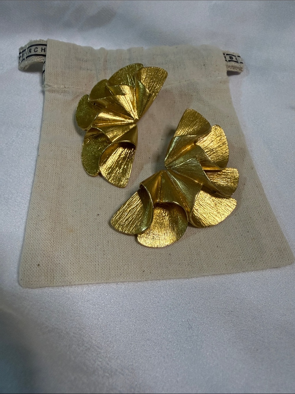 Zara Gold Petal Statement Earrings by